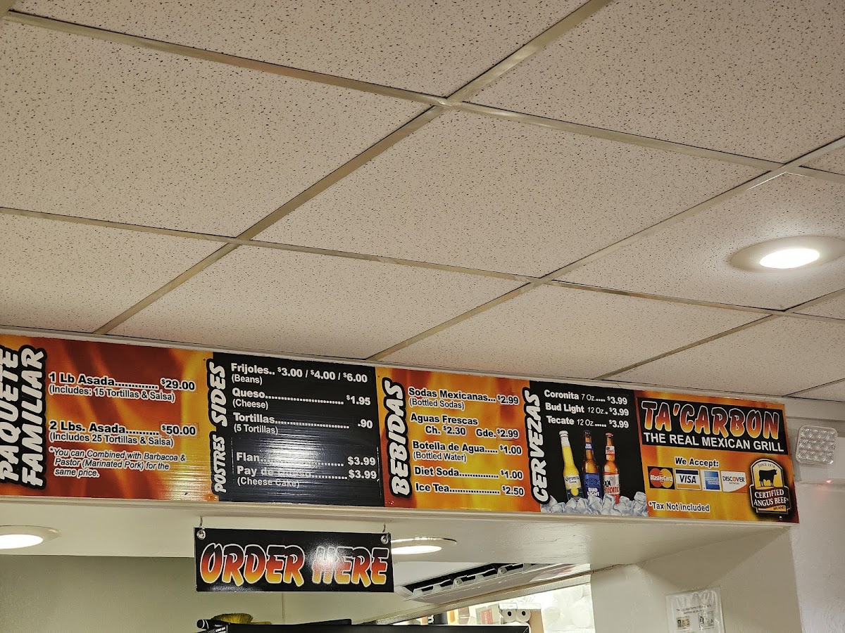 Ta Carbon Mexican Grill Menu - Image 3